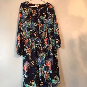 Tropical floral design dress